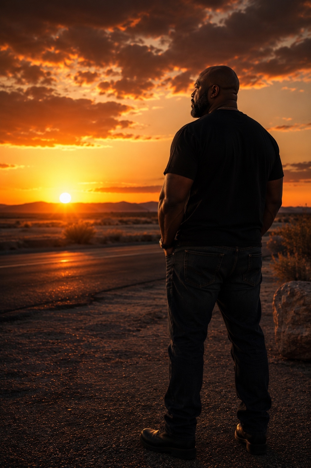 Big Curtis Lane watching a desert sunset