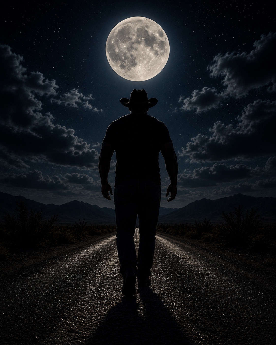 Big Curtis Lane walking beneath the full moon