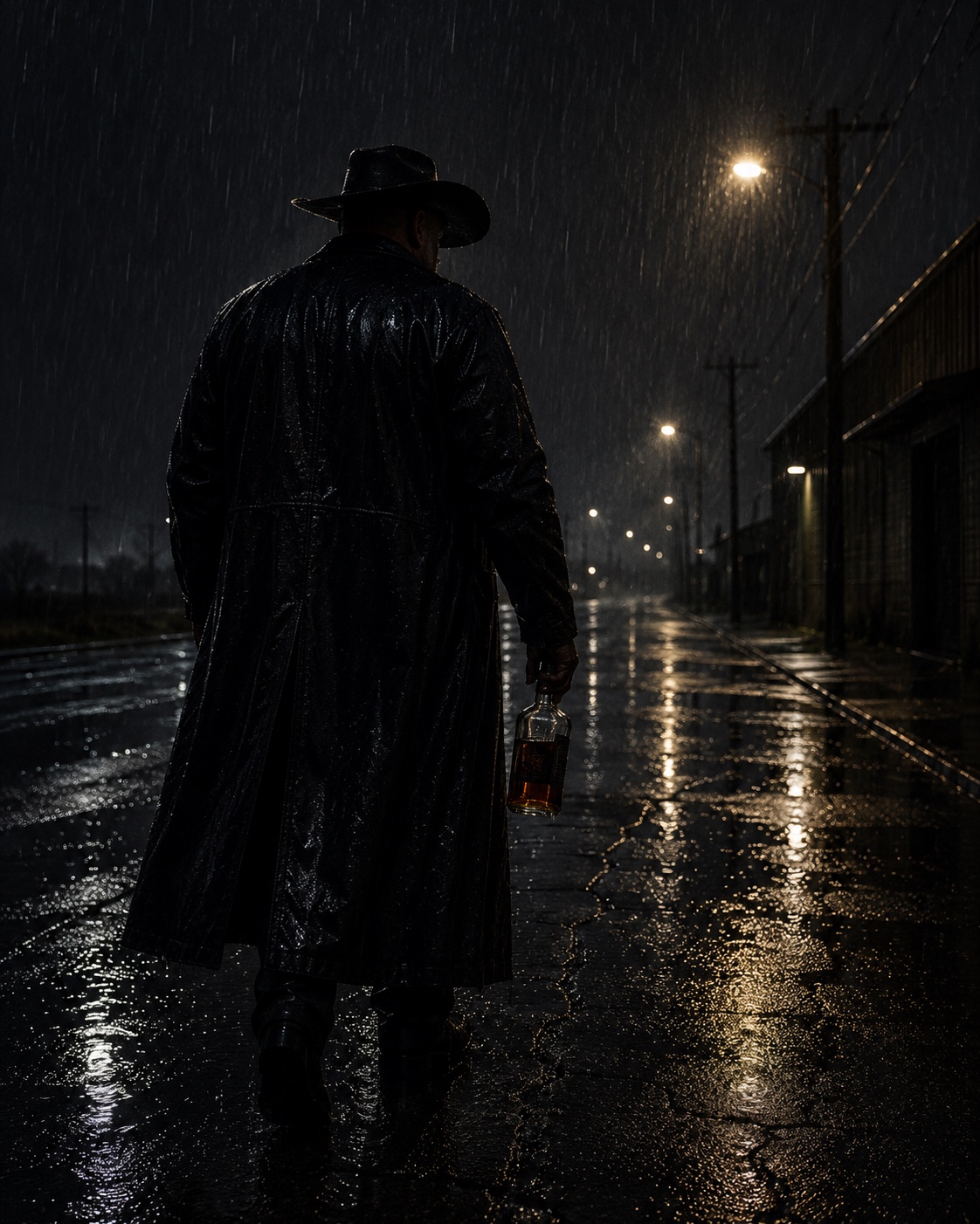 Big Curtis walking through the rain
